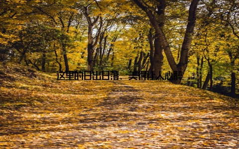 这里的日出日落, 美得让人心醉