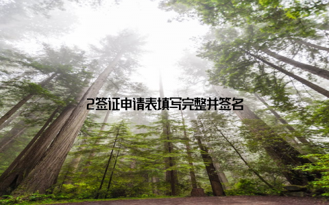 2签证申请表填写完整并签名